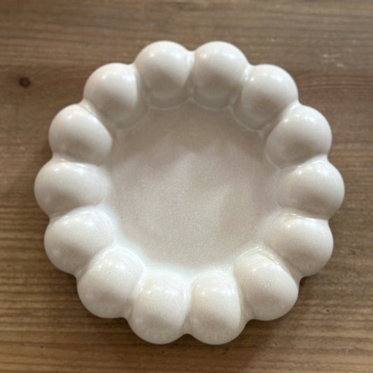 Deko Schale Teller "Luna" Keramik weiß 16cm - Wohnen auf dem Land