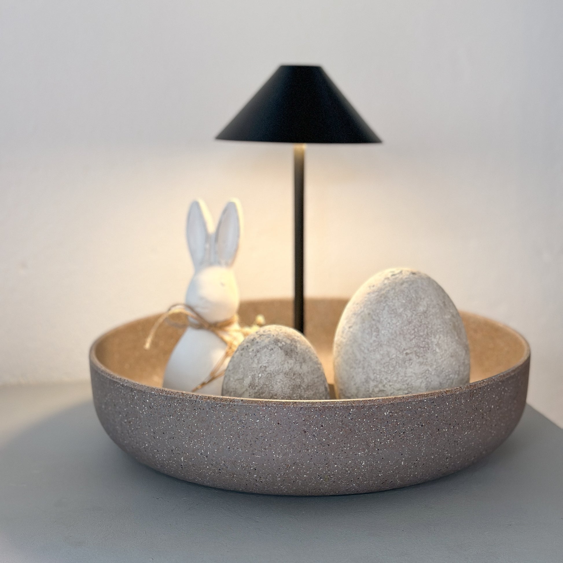 Schale "Nature Stone" Kunststoff Grau Braun 30cm - Wohnen auf dem Land