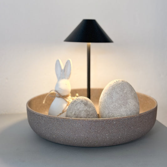 Schale "Nature Stone" Kunststoff Grau Braun 30cm - Wohnen auf dem Land