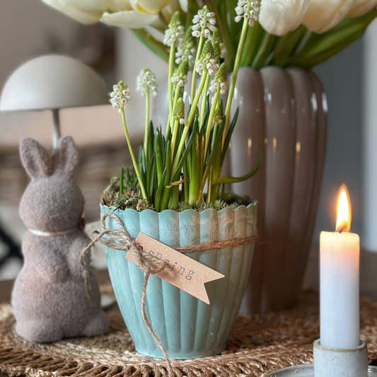 Schale Pflanzpot "Cove" Becherform Kunststoff Blaugrün 11cm