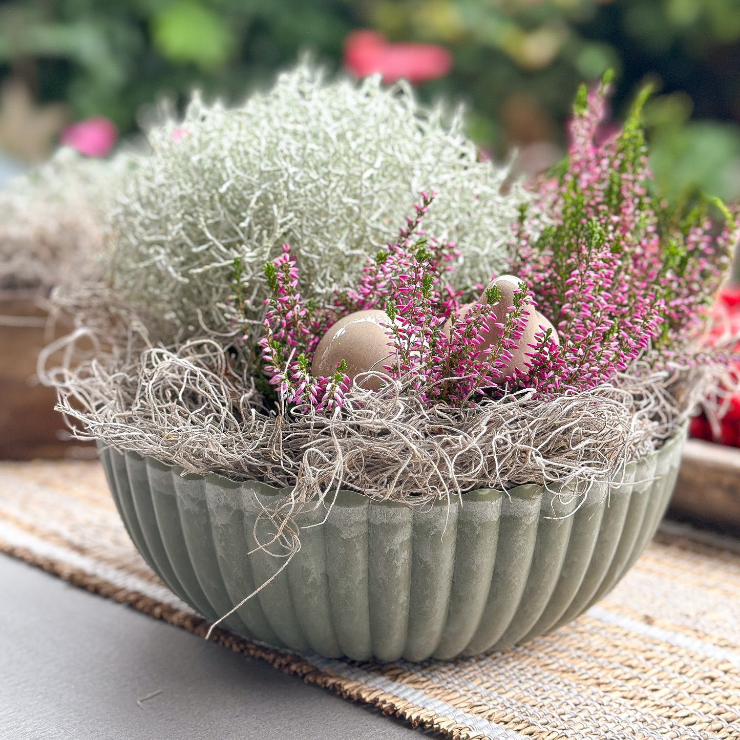 Schale Pflanzpot "Riffle" Kunststoff Grün 30cm - Wohnen auf dem Land