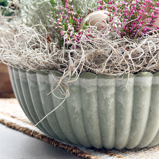 Schale Pflanzpot "Riffle" Kunststoff Grün 30cm - Wohnen auf dem Land