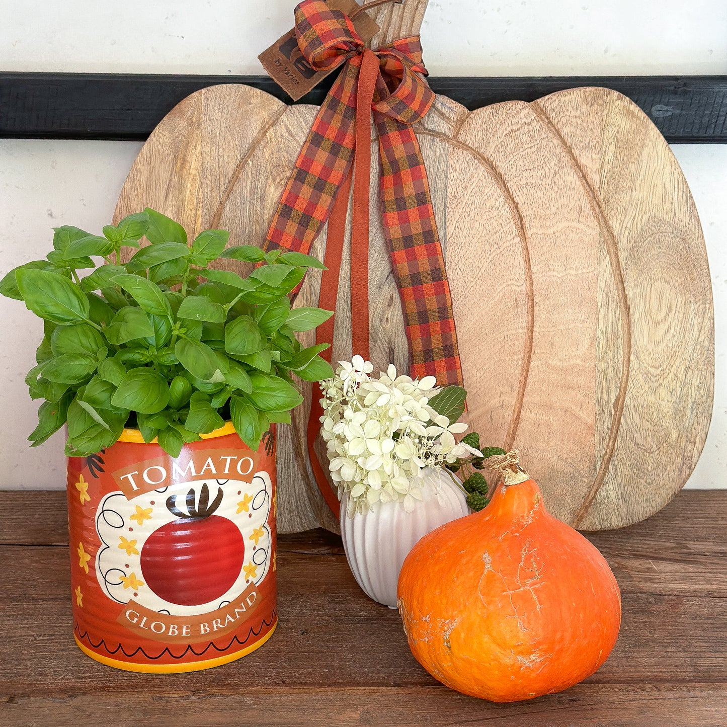 Brett Tablett Deko "Pumpkin" Holz 46cm - Wohnen auf dem Land