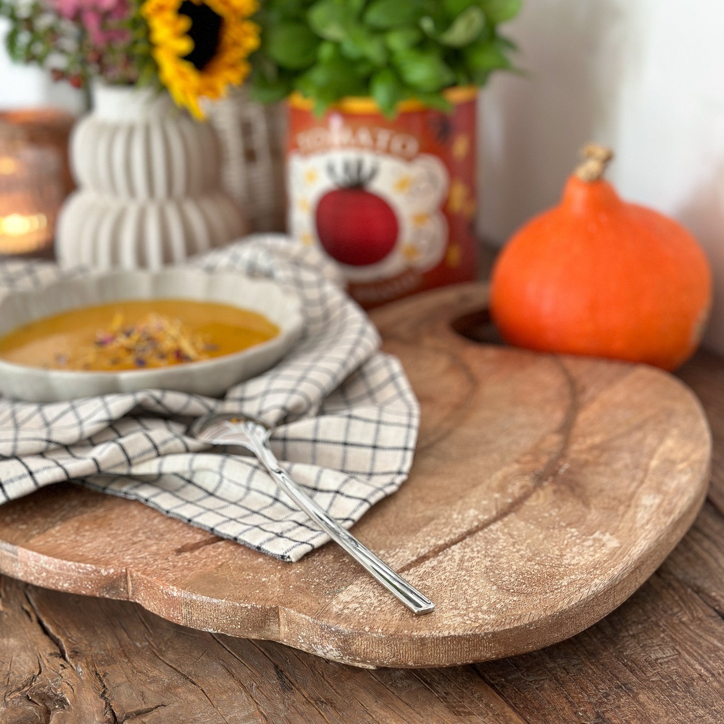 Brett Tablett Deko "Pumpkin" Holz 46cm - Wohnen auf dem Land