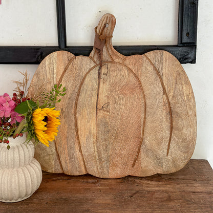 Brett Tablett Deko "Pumpkin" Holz 46cm - Wohnen auf dem Land