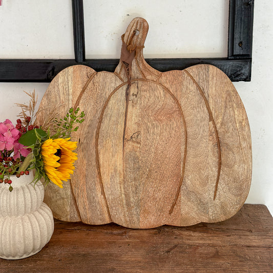 Brett Tablett Deko "Pumpkin" Holz 46cm - Wohnen auf dem Land
