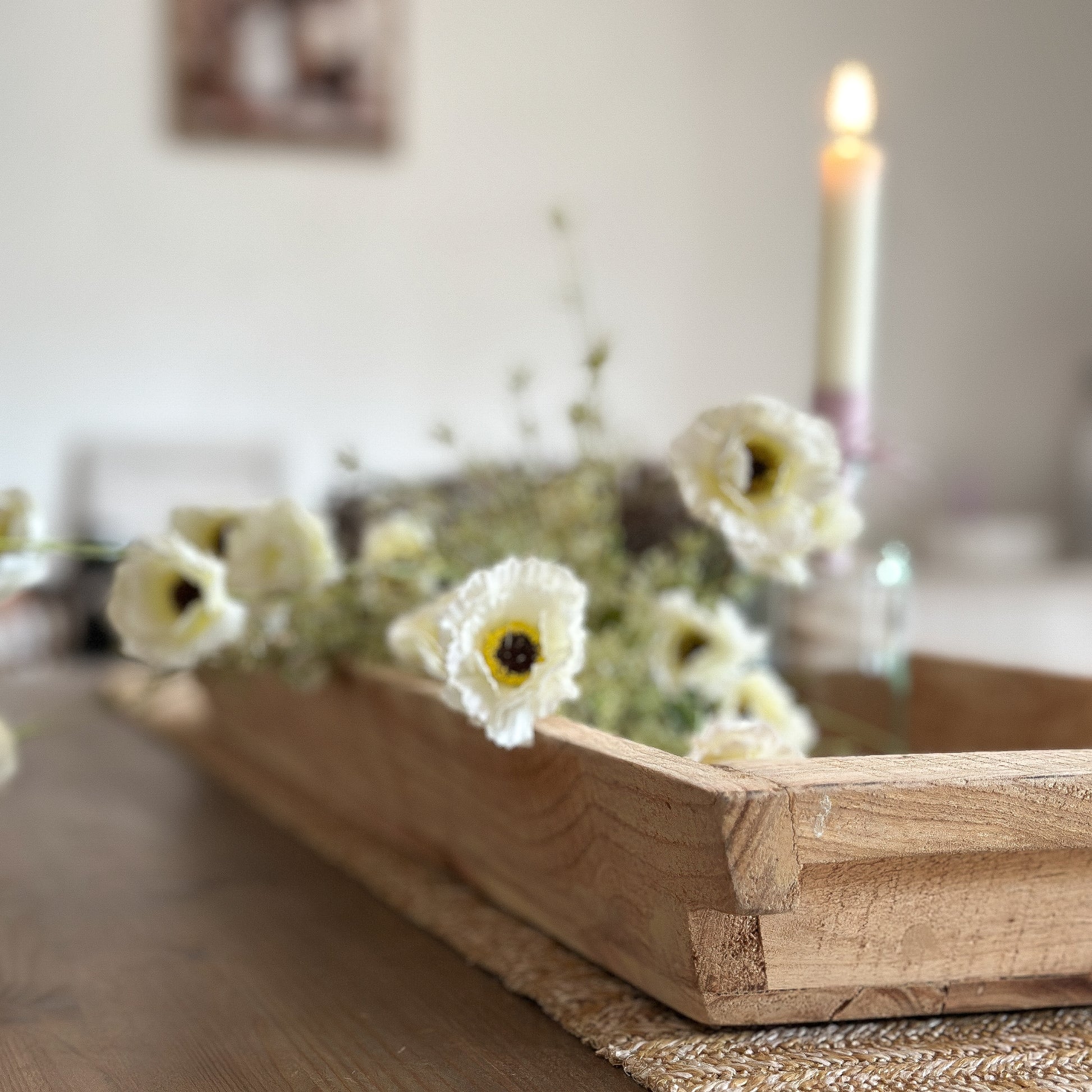 Schale Trog Molle "Jardin" Holz länglich Groß 75x26 - Wohnen auf dem Land