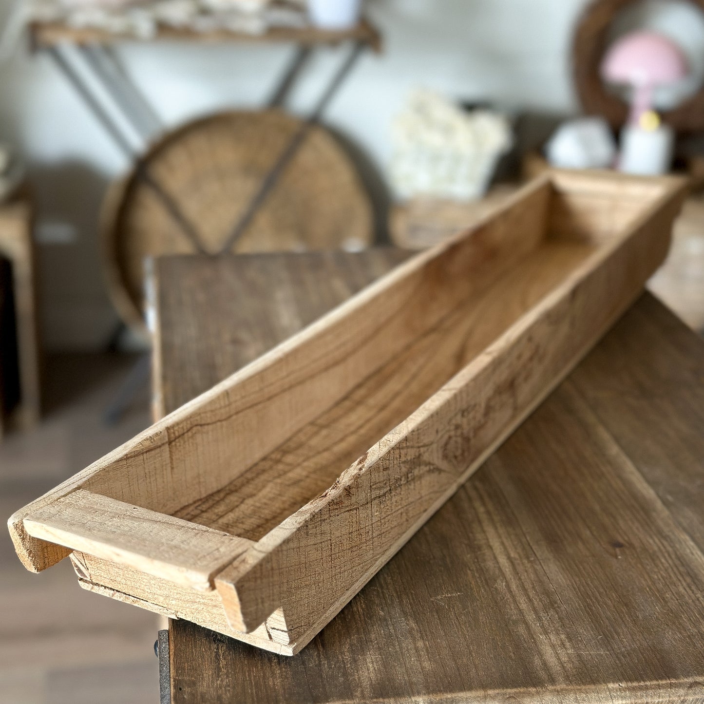 Schale Trog Molle "Jardin" Holz länglich Klein 75x12 - Wohnen auf dem Land