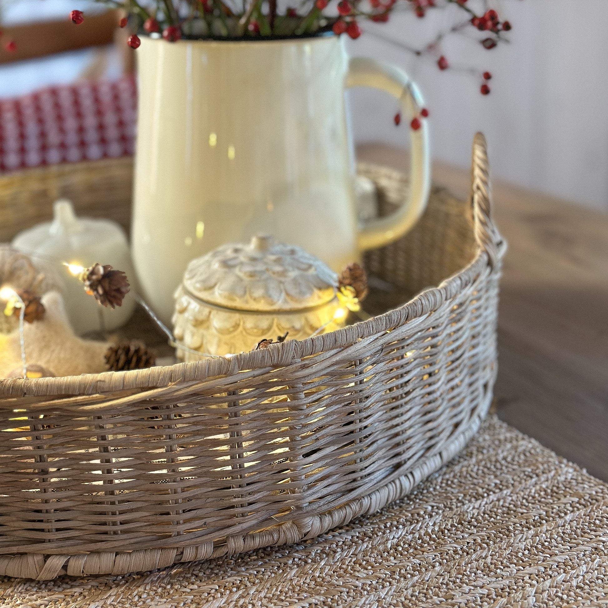 Tablett Rattan "Rond" 50cm - Wohnen auf dem Land