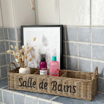Tisch Tablett Organizer "Salle de Bains" Rattan - Wohnen auf dem Land