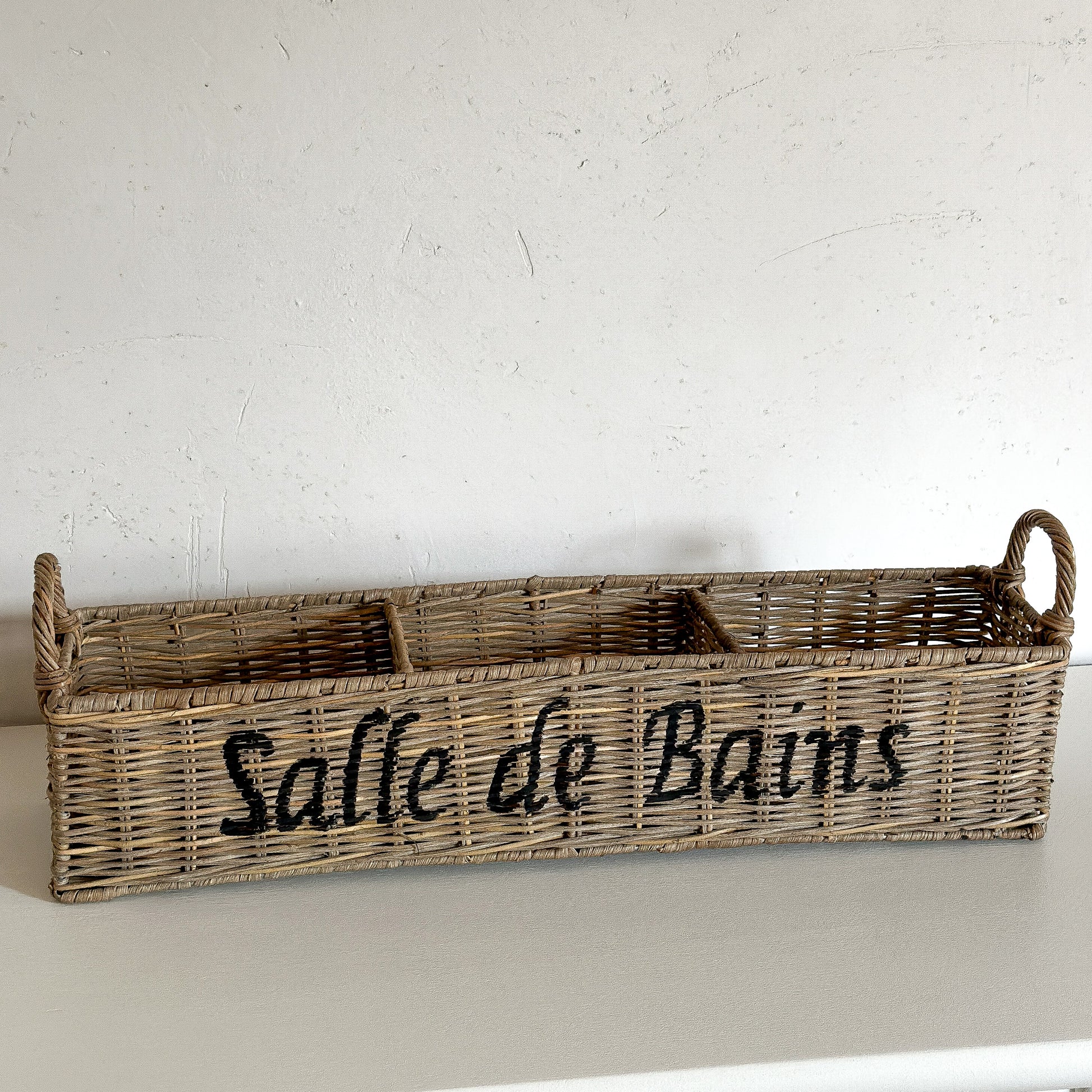 Tisch Tablett Organizer "Salle de Bains" Rattan - Wohnen auf dem Land