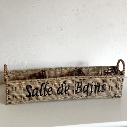 Tisch Tablett Organizer "Salle de Bains" Rattan - Wohnen auf dem Land