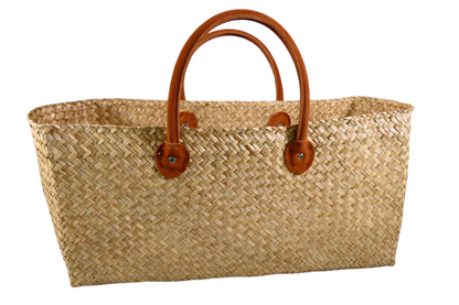 Tasche Korb Shopper "Boho Beach Bag" Seegras Natur 60cm - Wohnen auf dem Land