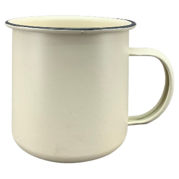 Tasse Becher "Avoir" Henkel Metall Creme - Wohnen auf dem Land