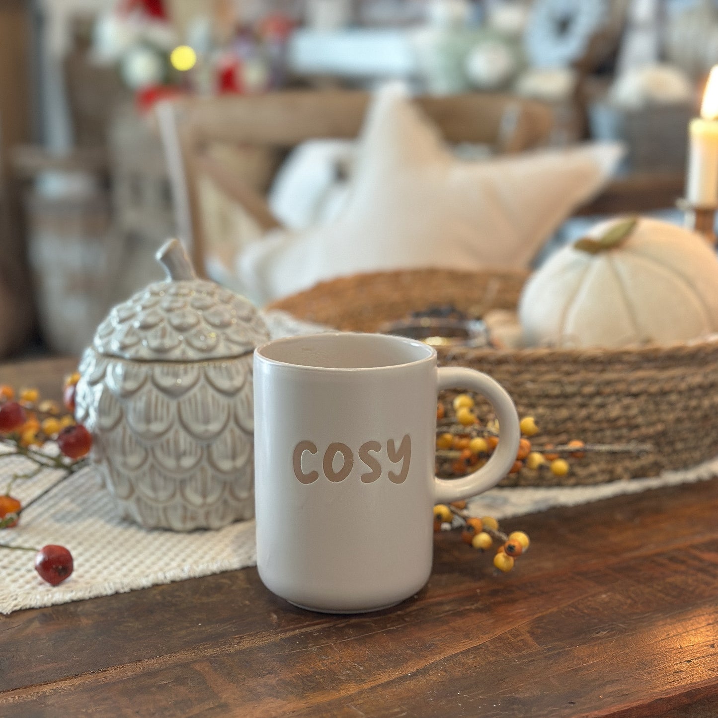 Tasse Mug XXL "Cosy" Keramik Creme 470ml - Wohnen auf dem Land