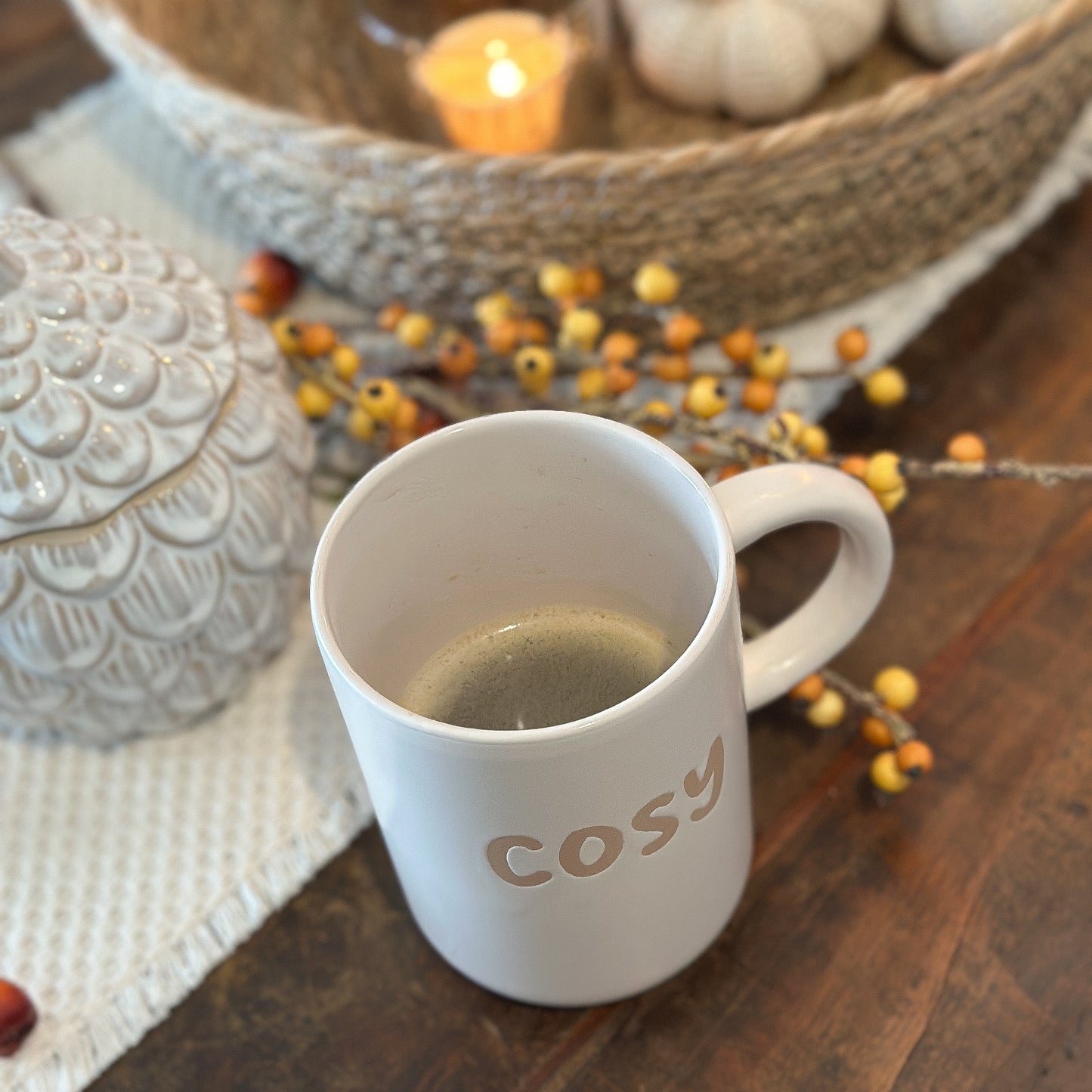 Tasse Mug XXL "Cosy" Keramik Creme 470ml - Wohnen auf dem Land