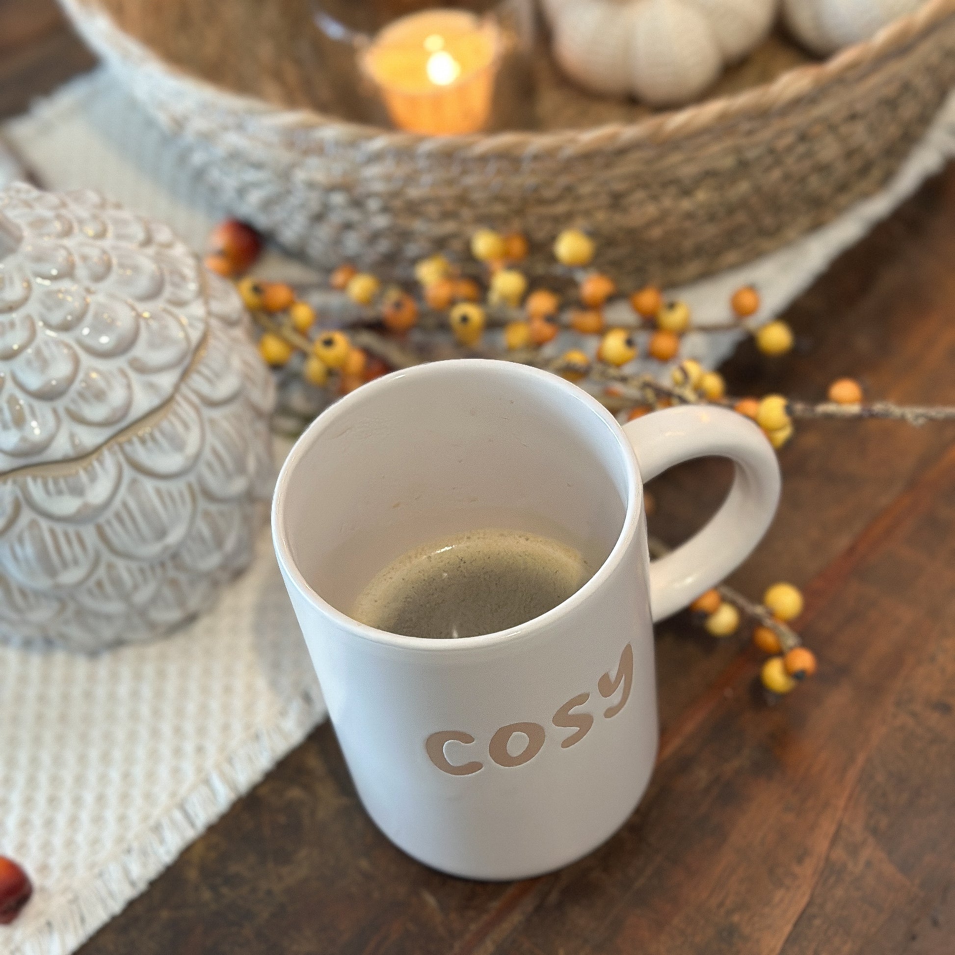 Tasse Mug XXL "Cosy" Keramik Creme 470ml - Wohnen auf dem Land