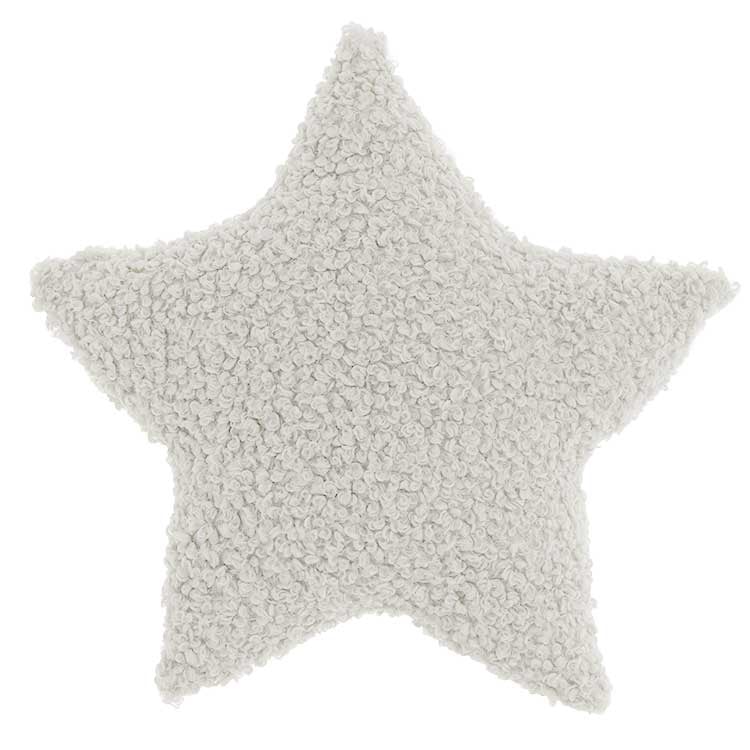 Deko Kissen „Curly Star“ in Creme, Braun und Sand, 40cm, mit Sternmuster, von Wohnen auf dem Land