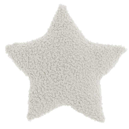 Deko Kissen „Curly Star“ in Creme, Braun und Sand, 40cm, mit Sternmuster, von Wohnen auf dem Land