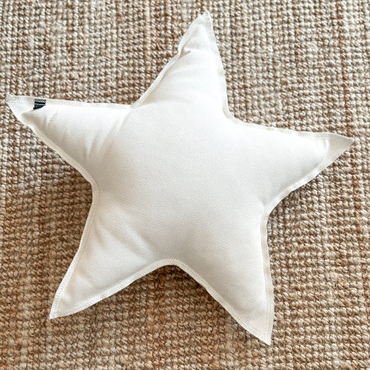 Deko Kissen "White Star“ Stern Canvas weiß 50cm - Wohnen auf dem Land
