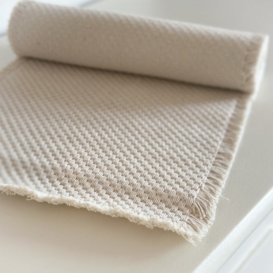 Tischläufer "Cottone" Waffeloptik creme - Wohnen auf dem Land