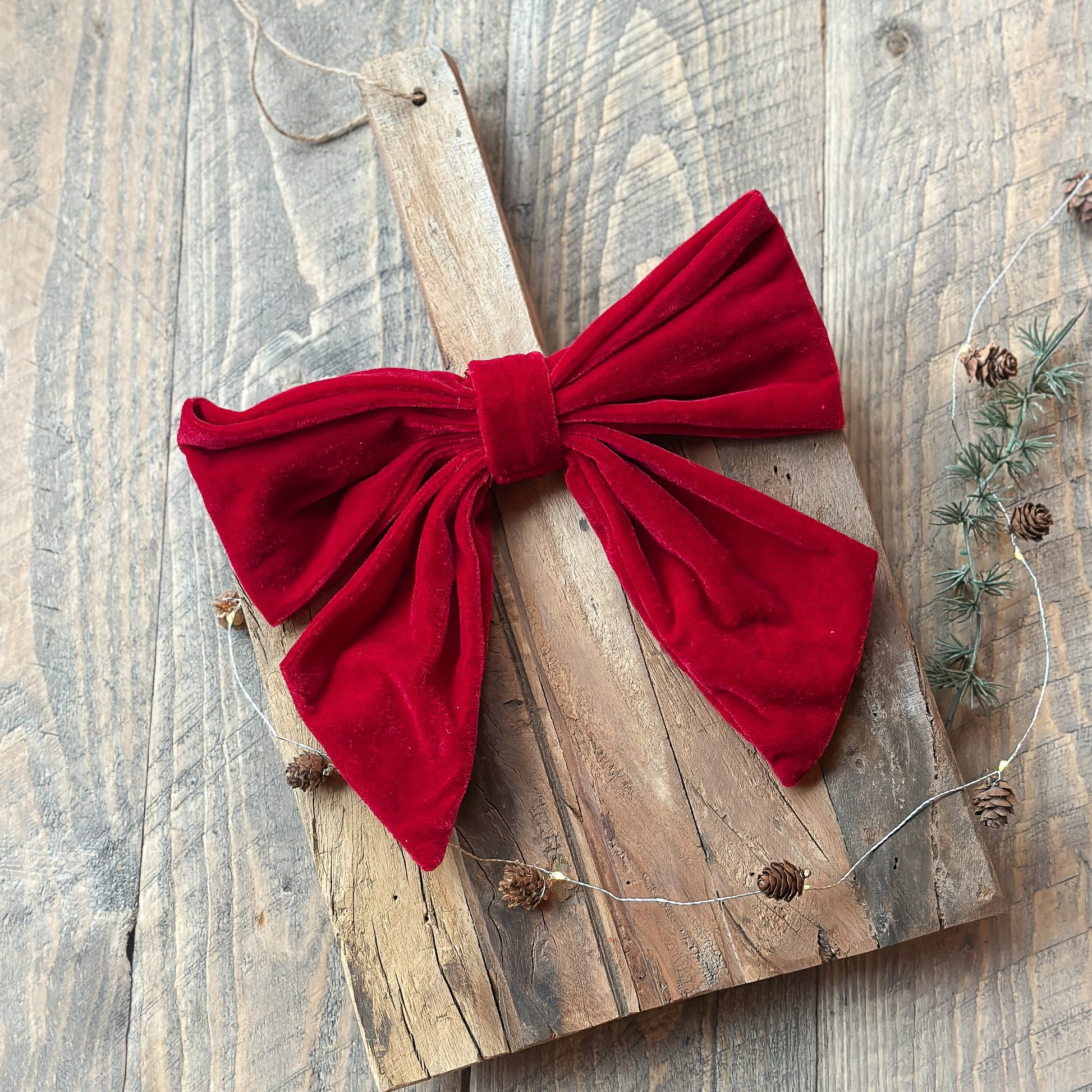 Schleife Deko "Velvet Grace" Samt Rot 2 Größen - Wohnen auf dem Land