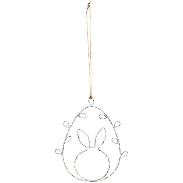 Anhänger Metall "Hase" Zink grau-weiß - Wohnen auf dem Land