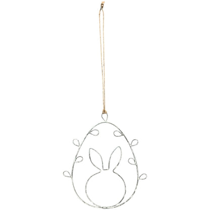 Anhänger Metall "Hase" Zink grau-weiß - Wohnen auf dem Land