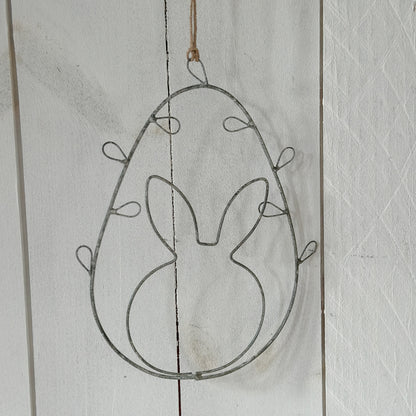 Anhänger Metall "Hase" Zink grau-weiß - Wohnen auf dem Land