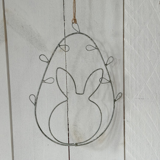Anhänger Metall "Hase" Zink grau-weiß - Wohnen auf dem Land