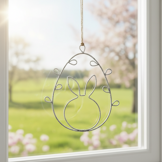 Anhänger Metall "Hase" Zink grau-weiß - Wohnen auf dem Land