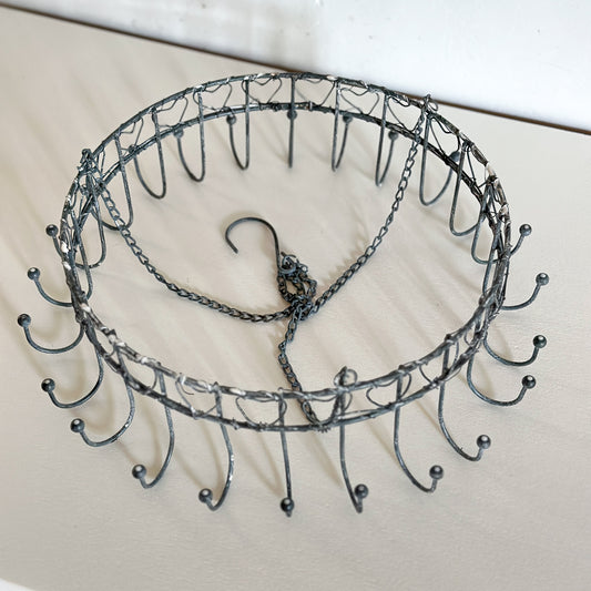 Kräuterkrone Aufhänger "Filigrane Herzen" Metall Zink 30cm - Wohnen auf dem Land