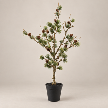 Zeder „Cedar Haven“ künstlich mit Zapfen Kunststoff Grün 60cm im Topf – Nahaufnahme