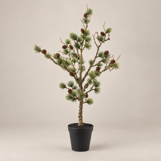 Zeder „Cedar Haven“ künstlich mit Zapfen Kunststoff Grün 60cm im Topf – Nahaufnahme