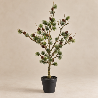 Zeder „Cedar Haven“ künstlich mit Zapfen Kunststoff Grün 60cm im Topf – andere Perspektive