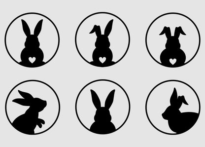 Aufkleber 2er-Set "Hasen-Vielfalt" - Wohnen auf dem Land