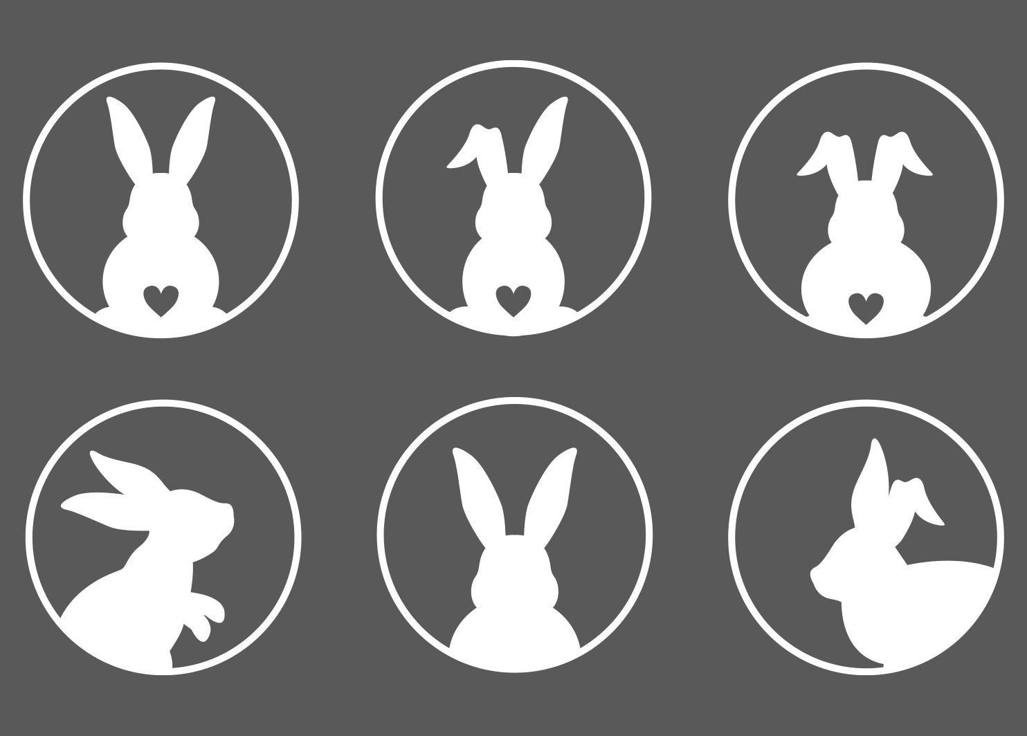 Aufkleber 2er-Set "Hasen-Vielfalt" - Wohnen auf dem Land