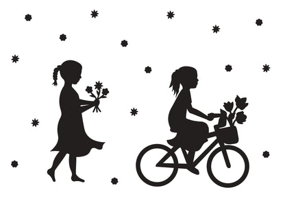 Aufkleber "Blumen-Mädchen" - Wohnen auf dem Land