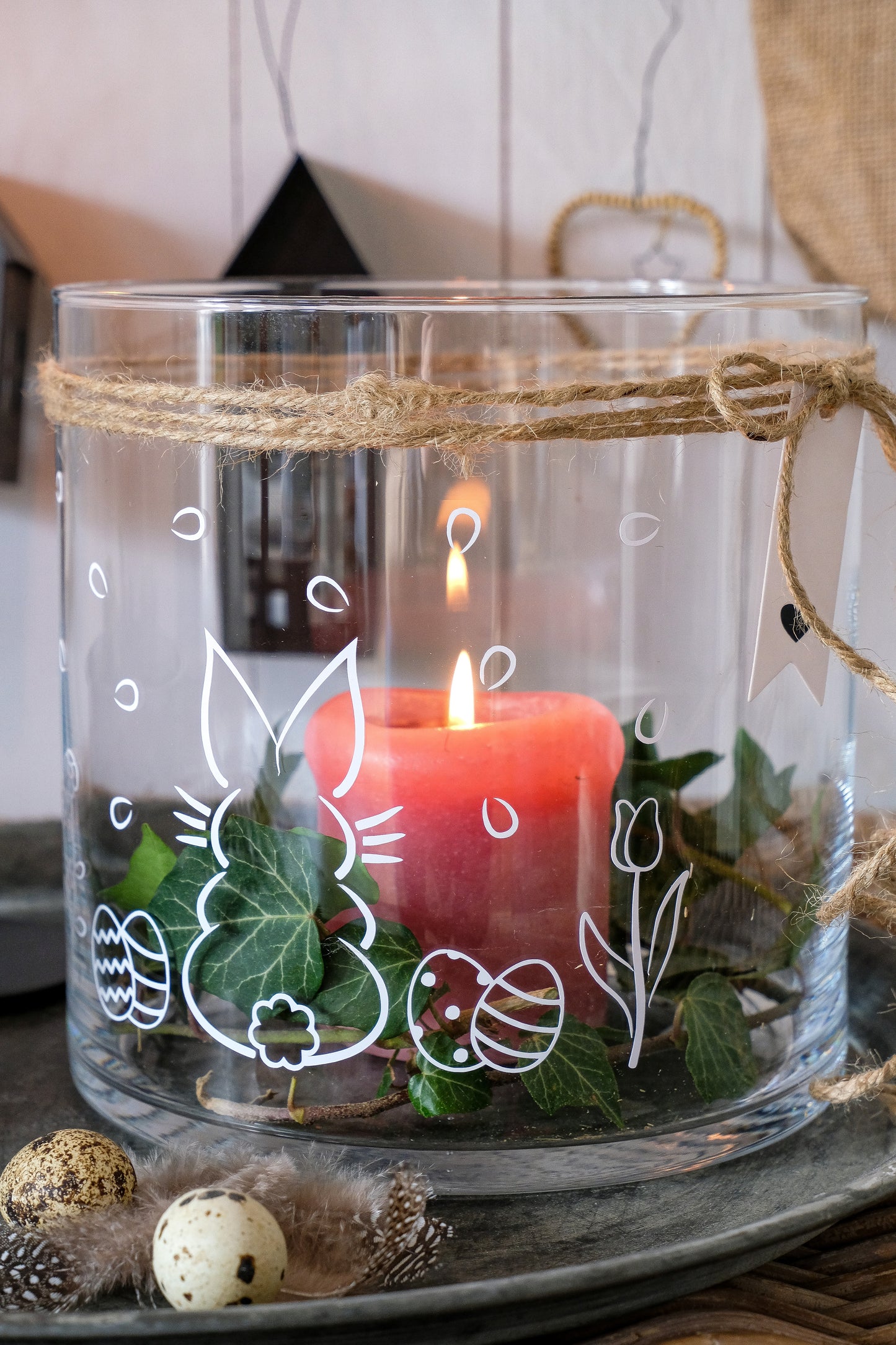 Aufkleber "Hase mit Blumen" - Wohnen auf dem Land