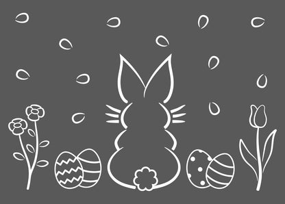 Aufkleber "Hase mit Blumen" - Wohnen auf dem Land